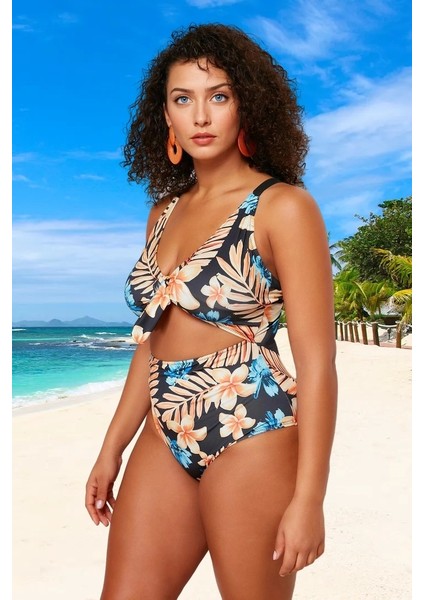 Konforlu Plus Size Mayo Tasarım Büyük Beden Şık Detaylı Rahat Kesim Battal Boy fiyatları