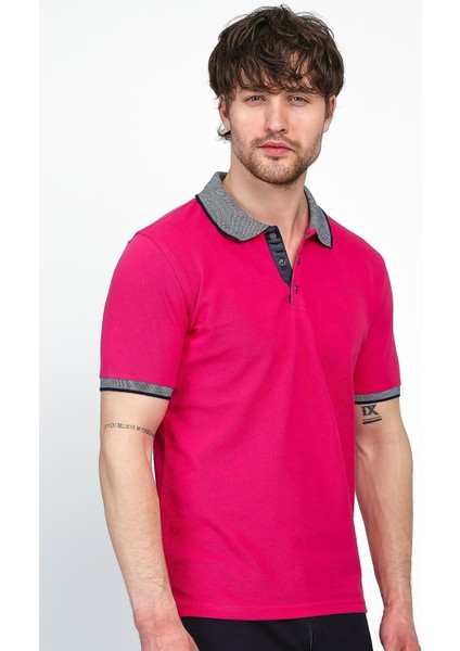 Erkek Basic Düz Kısa Kol Pudra Uzun Polo Yaka Tişört fırsatları