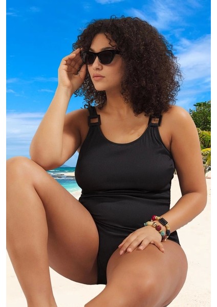 Konforlu Plus Size Mayo Tasarım Büyük Beden Rahat Kesim Plaj Kıyafeti