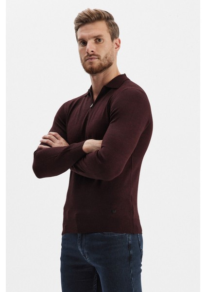 Erkek Fermuarlı Polo Yaka Triko Siyah fiyatları