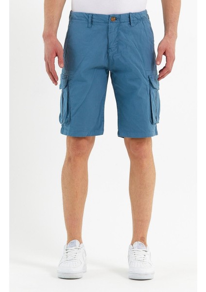 Erkek Pamuklu Bermuda Kargo Çok Cepli Petrol Şort modelleri