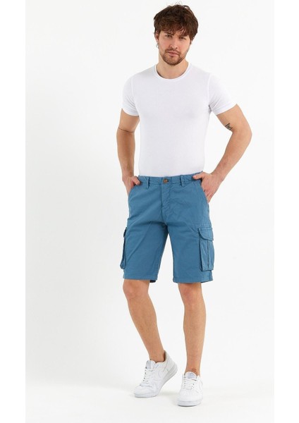 Erkek Pamuklu Bermuda Kargo Çok Cepli Petrol Şort fırsatları
