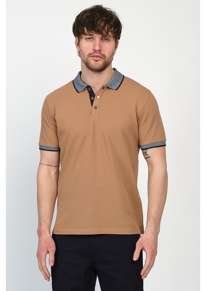 Erkek Basic Düz Kısa Kol Pudra Uzun Polo Yaka Tişört modelleri