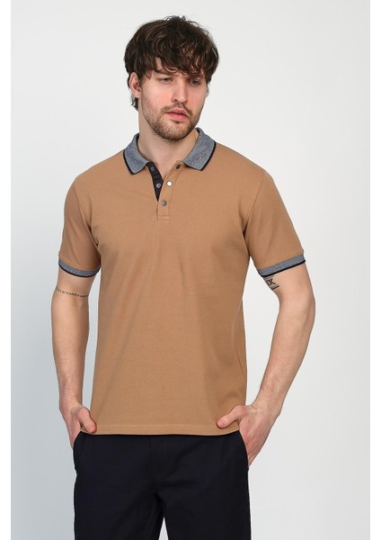 Erkek Basic Düz Kısa Kol Pudra Uzun Polo Yaka Tişört fırsatları