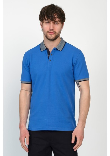 Erkek Basic Düz Kısa Kol Pudra Uzun Polo Yaka Tişört modelleri