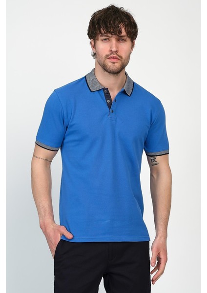 Erkek Basic Düz Kısa Kol Pudra Uzun Polo Yaka Tişört fırsatları