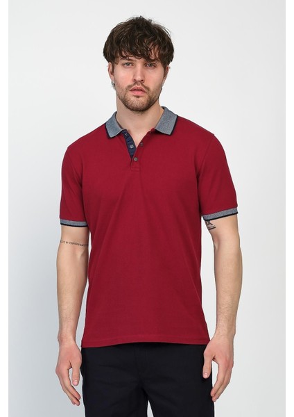 Erkek Basic Düz Kısa Kol Pudra Uzun Polo Yaka Tişört modelleri