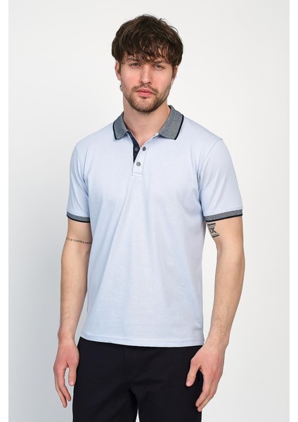 Erkek Basic Düz Kısa Kol Pudra Uzun Polo Yaka Tişört modelleri