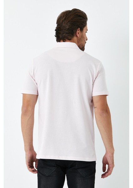 Erkek Basic Kısa Kol Pike Düz Pudra Polo Yaka Tişört indirimleri