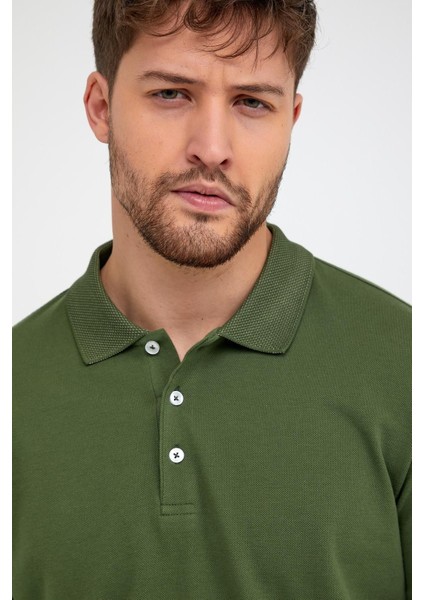 Erkek Düz Kısa Kollu Basic Uzun Buz Mavi Polo Yaka Tişört modelleri