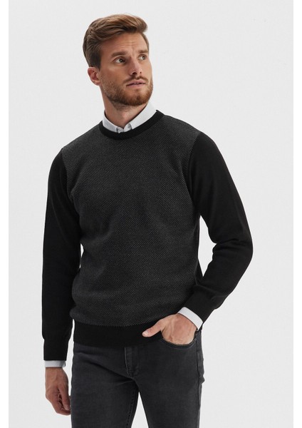 Erkek Kazak Bisiklet Yaka Siyah modelleri