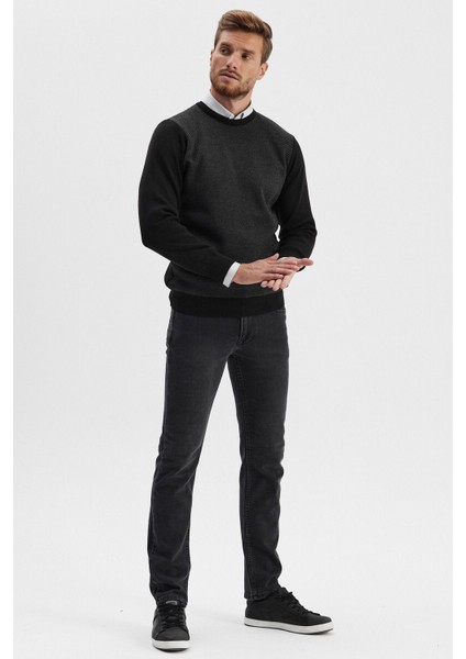 Erkek Kazak Bisiklet Yaka Siyah fırsatları