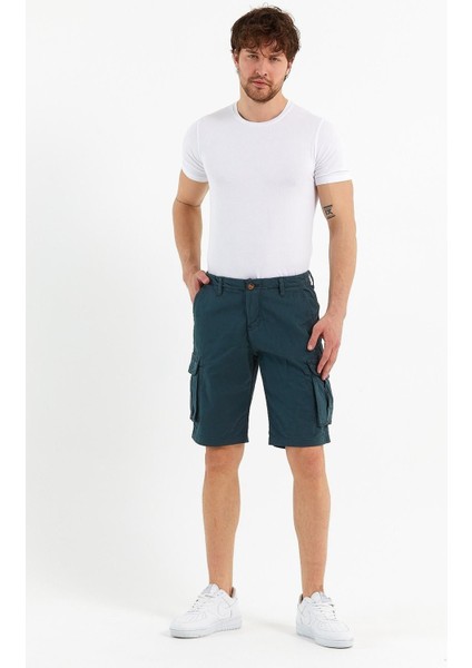 Erkek Pamuklu Bermuda Kargo Çok Cepli Petrol Şort fiyatları