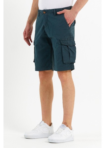 Erkek Pamuklu Bermuda Kargo Çok Cepli Petrol Şort fırsatları