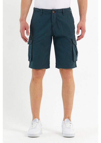 Erkek Pamuklu Bermuda Kargo Çok Cepli Petrol Şort indirimleri
