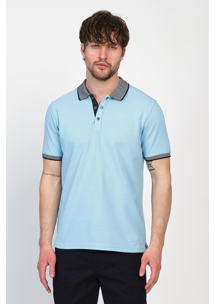 Erkek Basic Düz Kısa Kol Pudra Uzun Polo Yaka Tişört modelleri