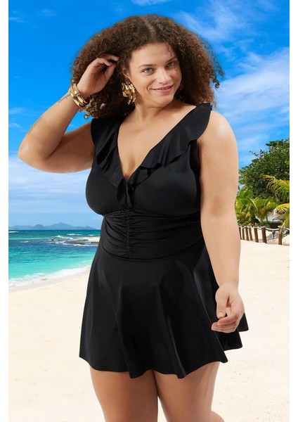 Konforlu Plus Size Mayo Tasarım Büyük Beden Yüksek Konfor Uv Korumalı Deniz Kıyafeti fiyatları