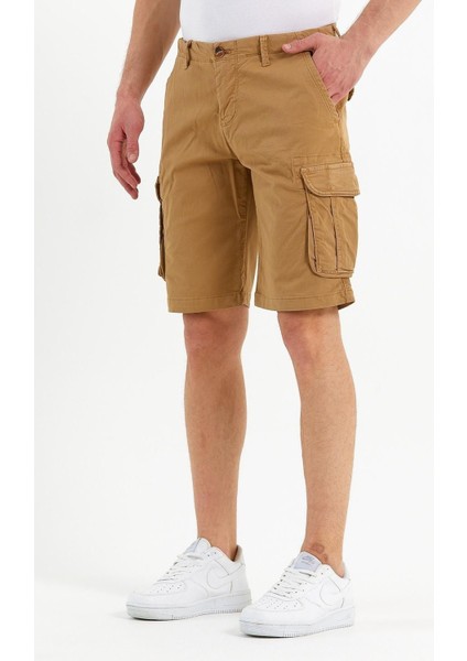 Erkek Pamuklu Bermuda Kargo Çok Cepli Petrol Şort fırsatları