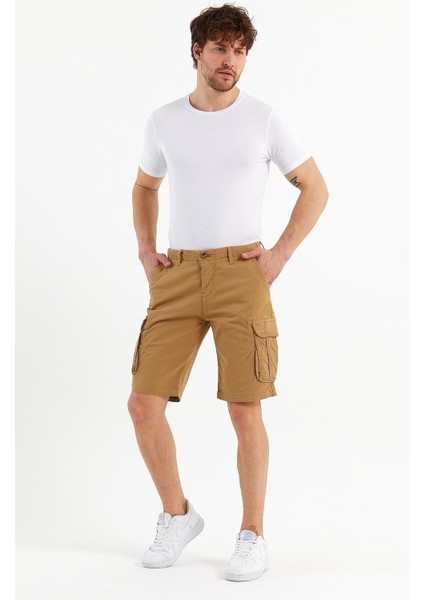 Erkek Pamuklu Bermuda Kargo Çok Cepli Petrol Şort indirimleri