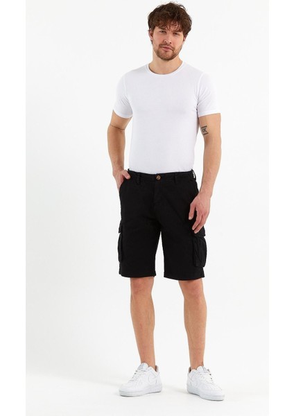 Erkek Pamuklu Bermuda Kargo Çok Cepli Petrol Şort modelleri