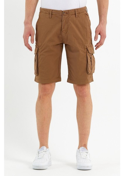 Erkek Pamuklu Bermuda Kargo Çok Cepli Petrol Şort modelleri