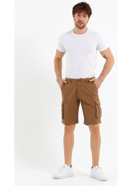 Erkek Pamuklu Bermuda Kargo Çok Cepli Petrol Şort fırsatları