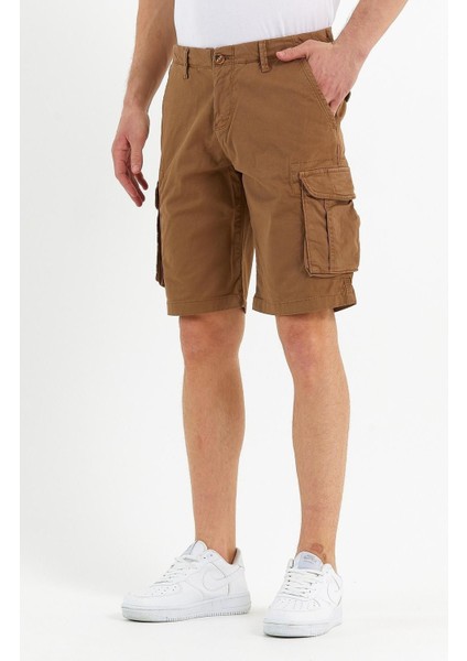 Erkek Pamuklu Bermuda Kargo Çok Cepli Petrol Şort indirimleri