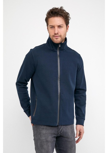 Erkek Comfort Boğazlı Fermuarlı Kışlık Lacivert Mont fırsatları