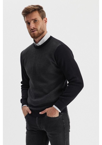 Erkek Kazak Bisiklet Yaka Siyah fiyatları