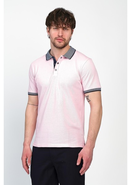 Erkek Basic Düz Kısa Kol Pudra Uzun Polo Yaka Tişört modelleri