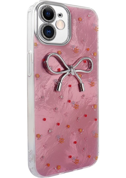 iPhone 11 Kılıf Kamera Korumalı Figürlü F10T Ponti Silikon Kapak - Açık Pembe modelleri
