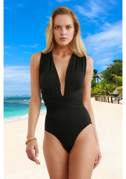 Yüzme Kıyafeti Tasarım Mayo Şık Detaylı Mayosu Hızlı Kuruyan Özel Deniz