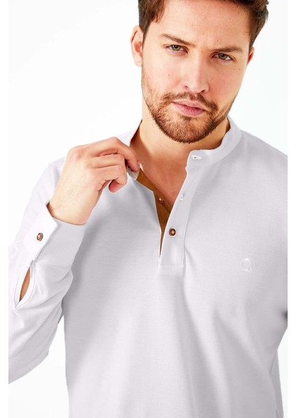 Erkek Hakim Yaka Pike Uzun Kol Sweatshirt Koyu Lacivert fiyatları