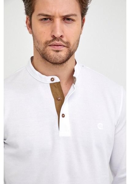 Erkek Hakim Yaka Pike Uzun Kol Sweatshirt Koyu Lacivert fırsatları