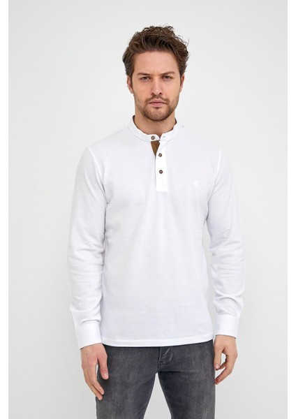 Erkek Hakim Yaka Pike Uzun Kol Sweatshirt Koyu Lacivert indirimleri