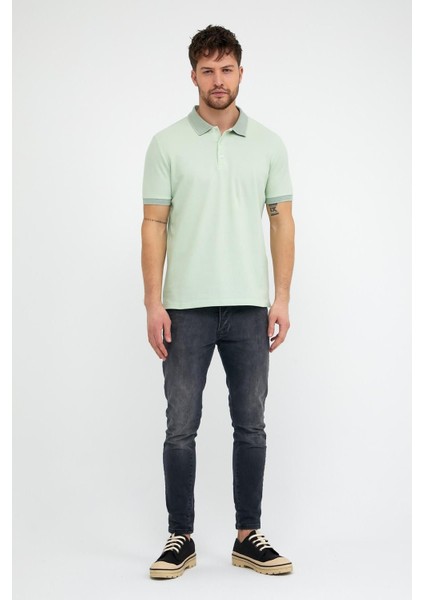 Erkek Düz Kısa Kollu Basic Uzun Buz Mavi Polo Yaka Tişört fiyatları