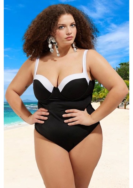 Konforlu Plus Size Mayo Tasarım Büyük Beden Plaj ve Havuz Için Klora Dayanıklı Yüksek Konfor