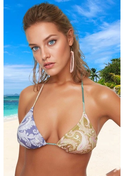 Bağlamalı Tasarım Bikini Takımı Esnek Kumaş Ergonomik Kesim Şık Detaylı Plaj ve Havuz Için