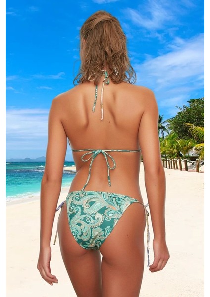 Bağlamalı Tasarım Bikini Takımı Esnek Kumaş Ergonomik Kesim Şık Detaylı Plaj ve Havuz Için modelleri