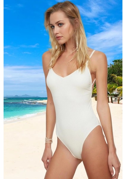 Yüzme Kıyafeti Tasarım Mayo Hızlı Kuruyan Esnek Kumaş Klora Dayanıklı Plaj ve Havuz Için