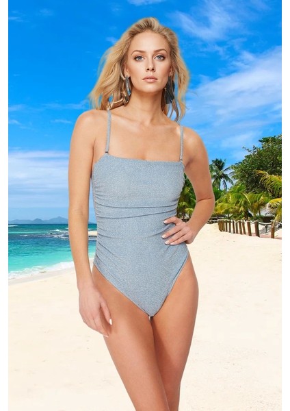 Yüzme Kıyafeti Simli Tasarım Mayo Hızlı Kuruyan Su Sporları Için Uv Korumalı Ergonomik Kesim