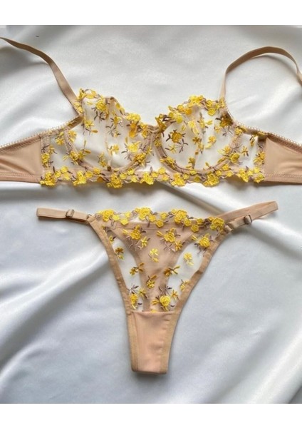 Çıtır Sarı Çiçekli Bralet Takım
