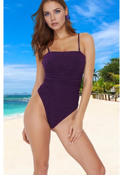 Yüzme Kıyafeti Simli Tasarım Mayo Hızlı Kuruyan Su Sporları Için Uv Korumalı Ergonomik Kesim