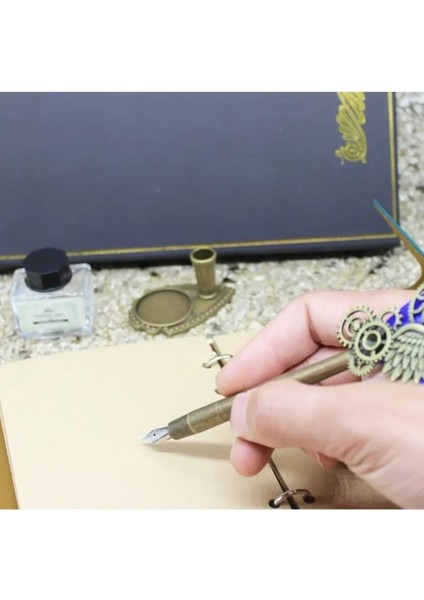 Kişiye Özel Mor Renk Divit Hokka Defter ve Tüylü Kalem Seti-Siyah fiyatları