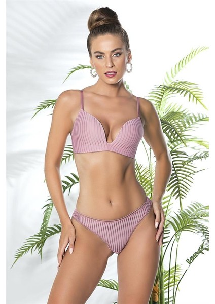 Dekolte Sütyen ve String Takım Pembe (BRF31772)