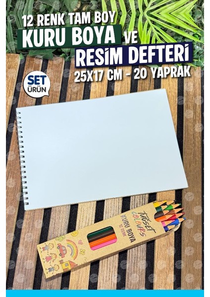 12 Renk Tam Boy Kuru Boya ve Resim Defteri Boyama Seti -Anaokulu Kreş Ilkokul Etkinlik -T1379 modelleri