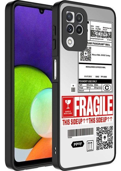 Galaxy A22 4g Kılıf Aynalı Desenli Kamera Korumalı Parlak F10T Mirror Kapak-Fragile