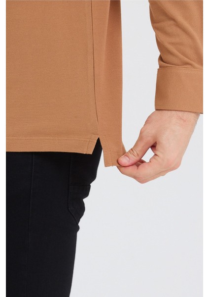 Erkek Polo Yaka Comfort Uzun Kollu Basic Vişne Tişört fiyatları