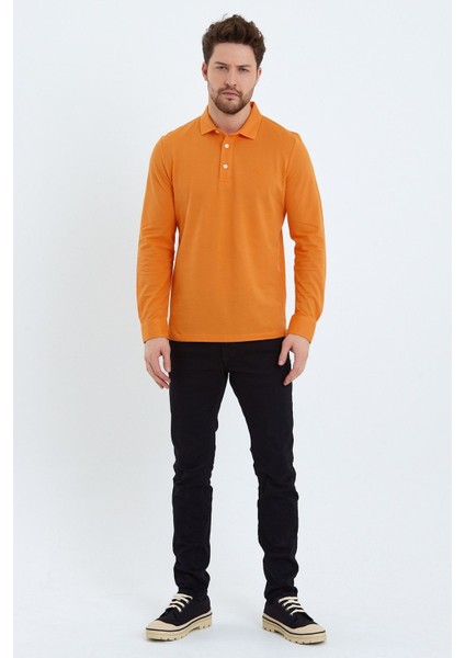 Erkek Polo Yaka Comfort Uzun Kollu Basic Vişne Tişört fırsatları