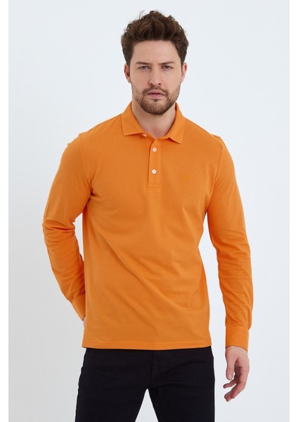 Erkek Polo Yaka Comfort Uzun Kollu Basic Vişne Tişört indirimleri